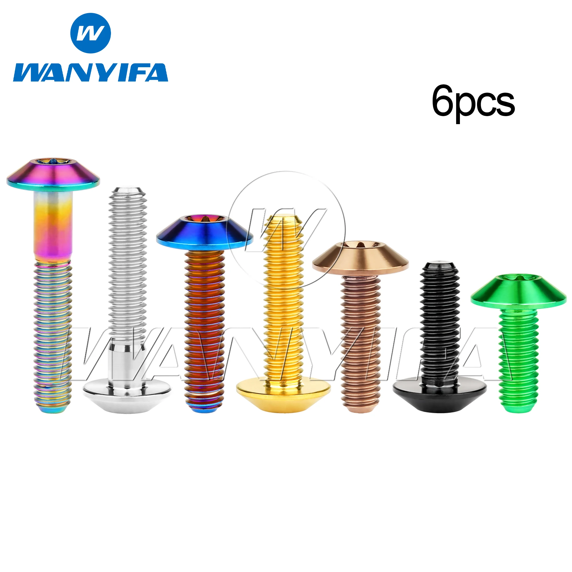 

Wanyifa 6pcs Titanium Bolts M6/M8x12 15 20 25 30 35mm Umbrella Hex Allen Key Head Screws for Bicycle Motorcycle Parts Fasteners