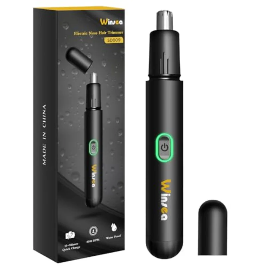 Winsea Precision Nose Hair Trimmer 360° Safe and Efficient Electric Trimming, USB Rechargeable, Waterproof, for Nose, Ear, Eyeb