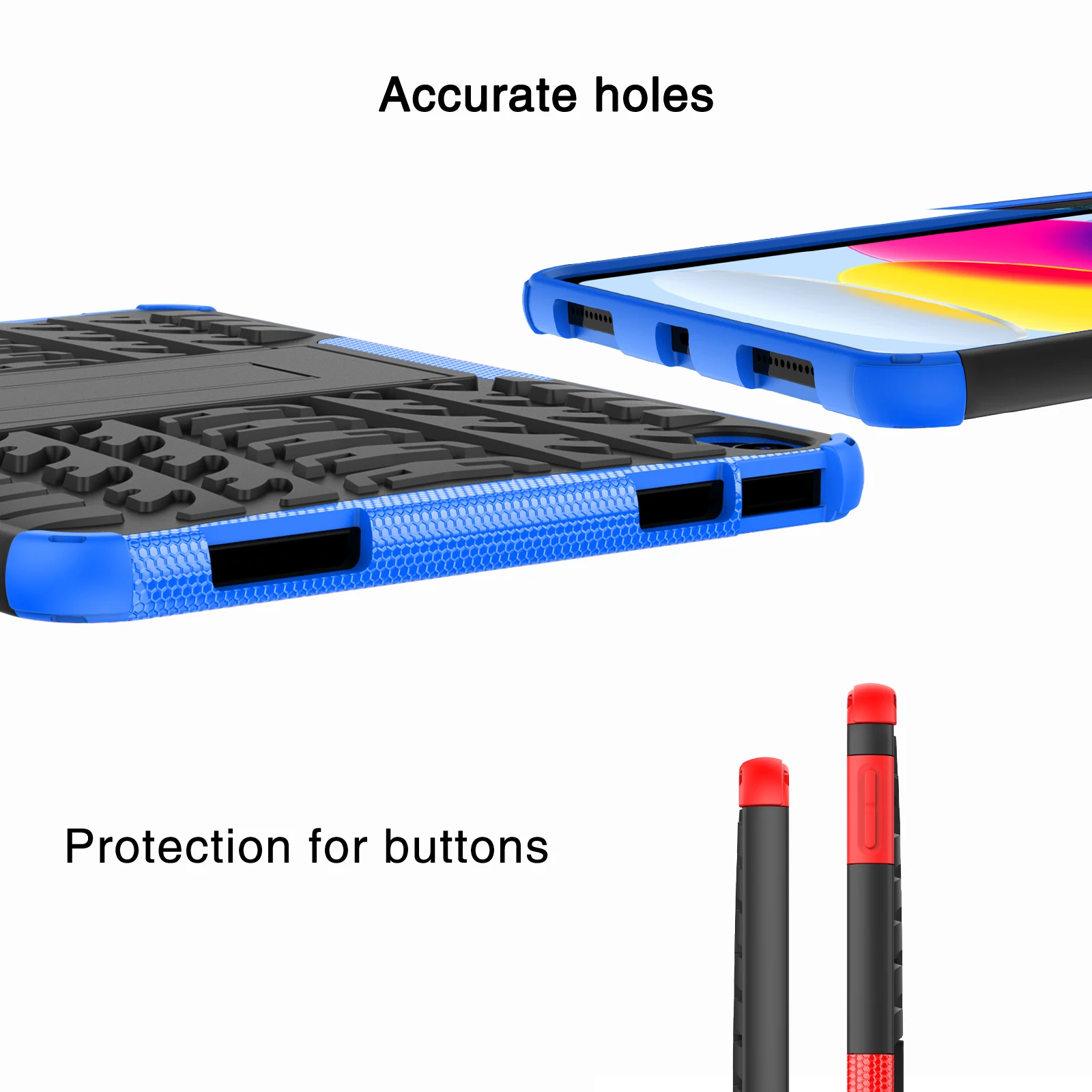 Case for iPad A16 11th Generation 11 Inch 2025 / iPad 10th Generation 10.9 Inch 2022 Tire Texture Kickstand Protective Cover