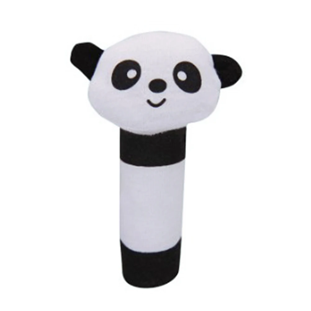 

Panda Stick Newborn Infant Grabbing Shaker Bell Squeaker Animal Design For Visual Auditory Stimulation