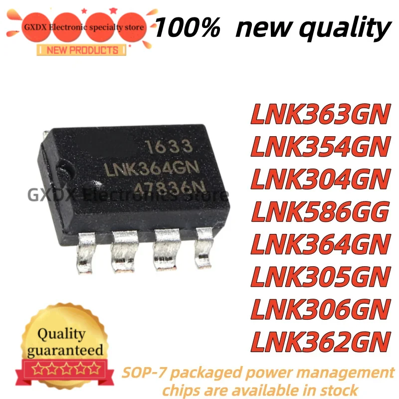 5Uds 100% Nuevo LNK363GN LNK364GN LNK586GG LNK304GN LNK305GN LNK306GN LNK354GN LNK362GN SOP-7 Power management chip In Stock