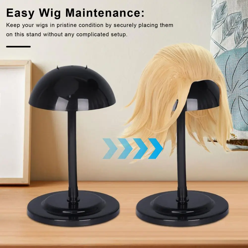 Mushroom Top Wig Stand Height Adjustable Wig Support Holder Portable Wig Head Stands Wigs Show Stand Styling Hat Display Rack