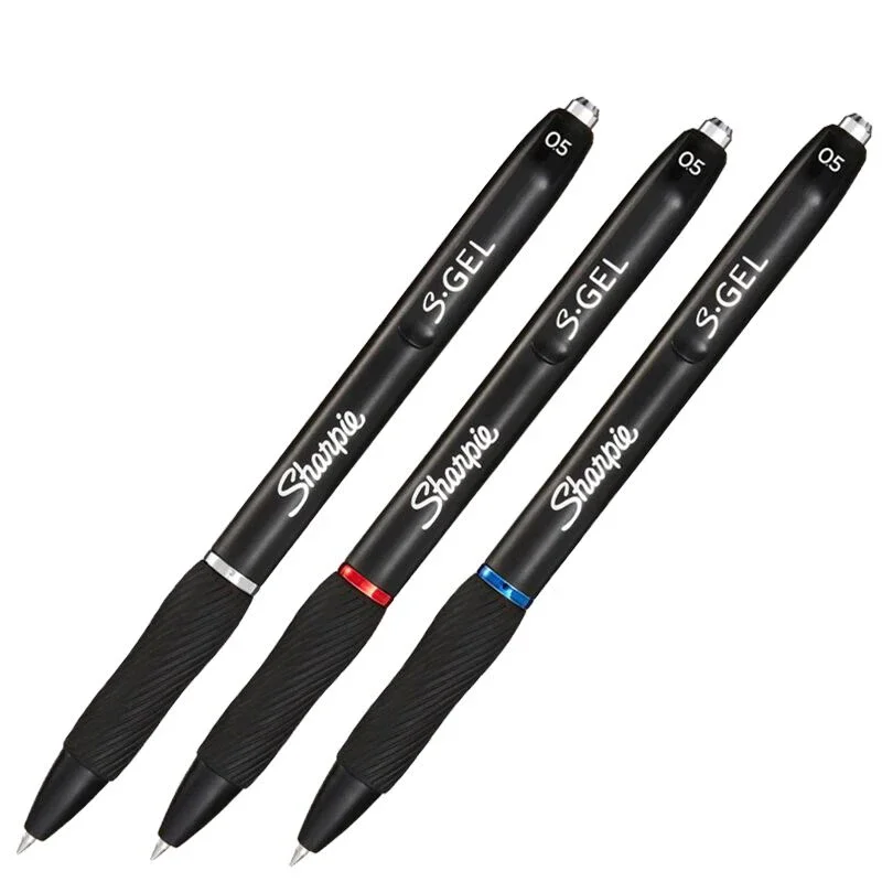 1 pçs americano sharpie imprensa gel caneta 0.5mm preto ultra-secagem rápida suave assinatura caneta bonito papelaria acessórios de escritório caneta