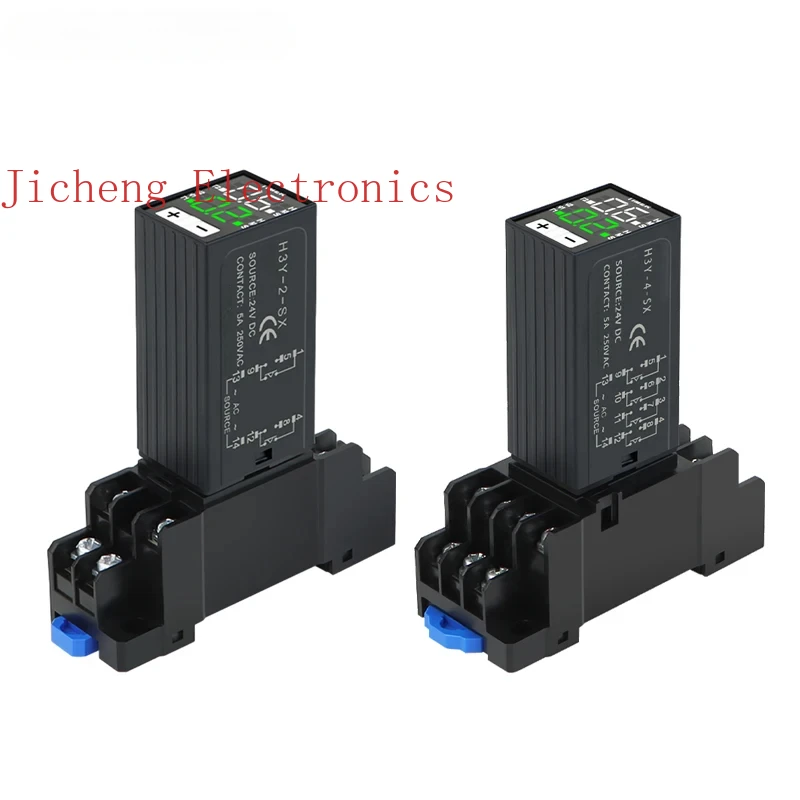 1PCS JSZ6 small digital display H3Y-2/4 double time relay cycle  with base control delay 12V24V220V