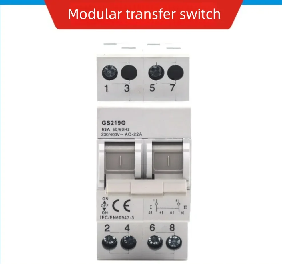 Manual Dual Power Transfer Switch Isolating Three-Position Control Switching Protector for Electrical Systems