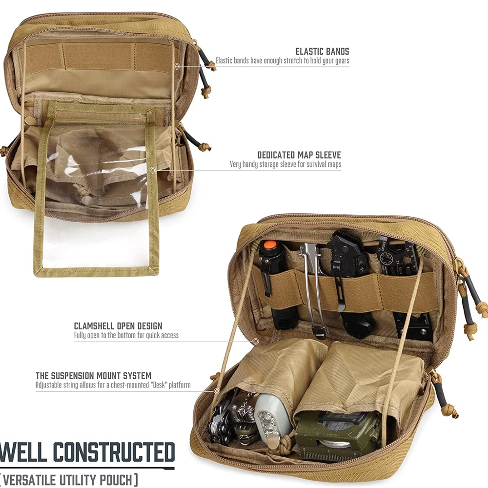 Bolsa táctica de emergencia para viajes al aire libre, riñonera Molle de nailon 1000D, funda salvavidas para acampar