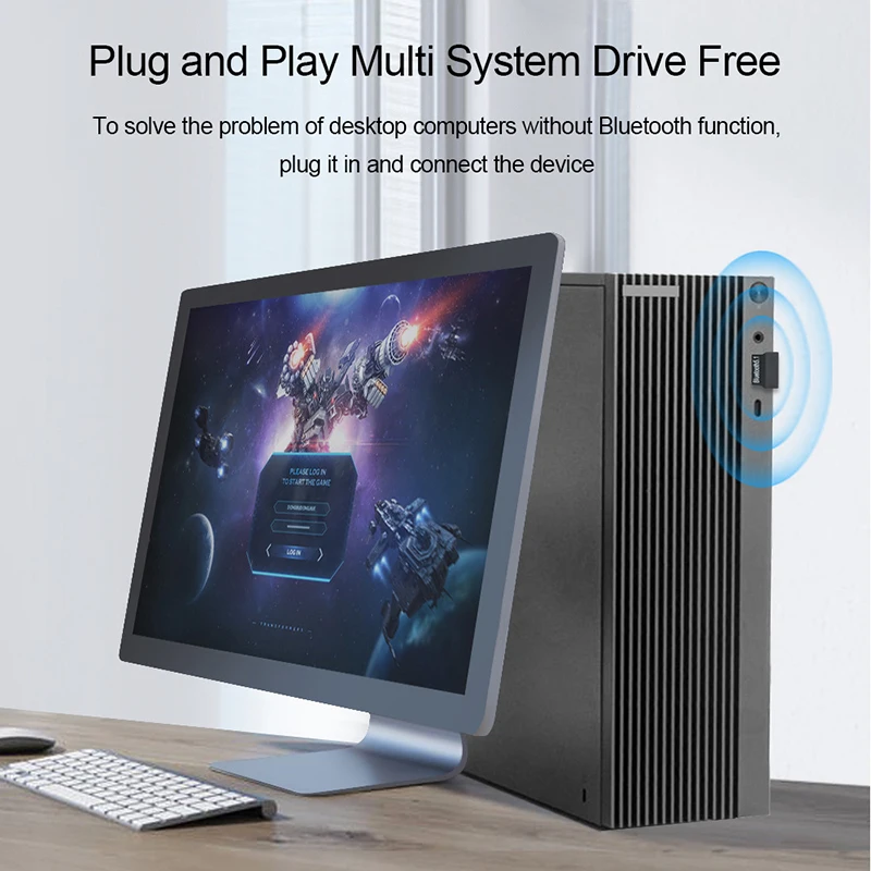 USB Bluetooth 5.1 Adapter Bluetooth Transmitte Music Receiver Adaptador For PC Laptop