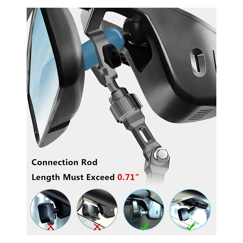 Car High Quality Aluminum Alloy Bracket, Universal Multi-Angle Adjustable Rearview Mirror Mobile Phone Holder