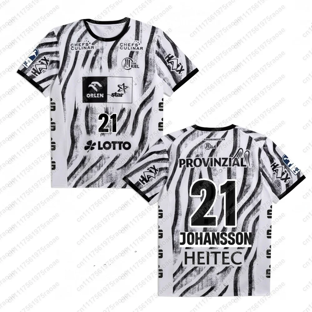 2026-27 Andreas Wolff # 33 THW Kiel Home Handball Match Trikot Atmungsaktives, lockeres Outdoor-Sport-T-Shirt für Erwachsene, schnell trocknende Sportbekleidung – Detail 6