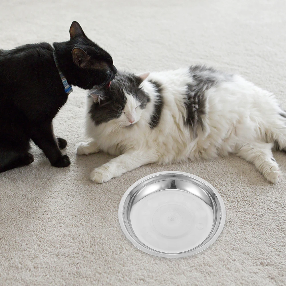

4 Pcs Cat Bowls Stainless Steel Pet Adjustable Raised Dog Double Silver Ceramic