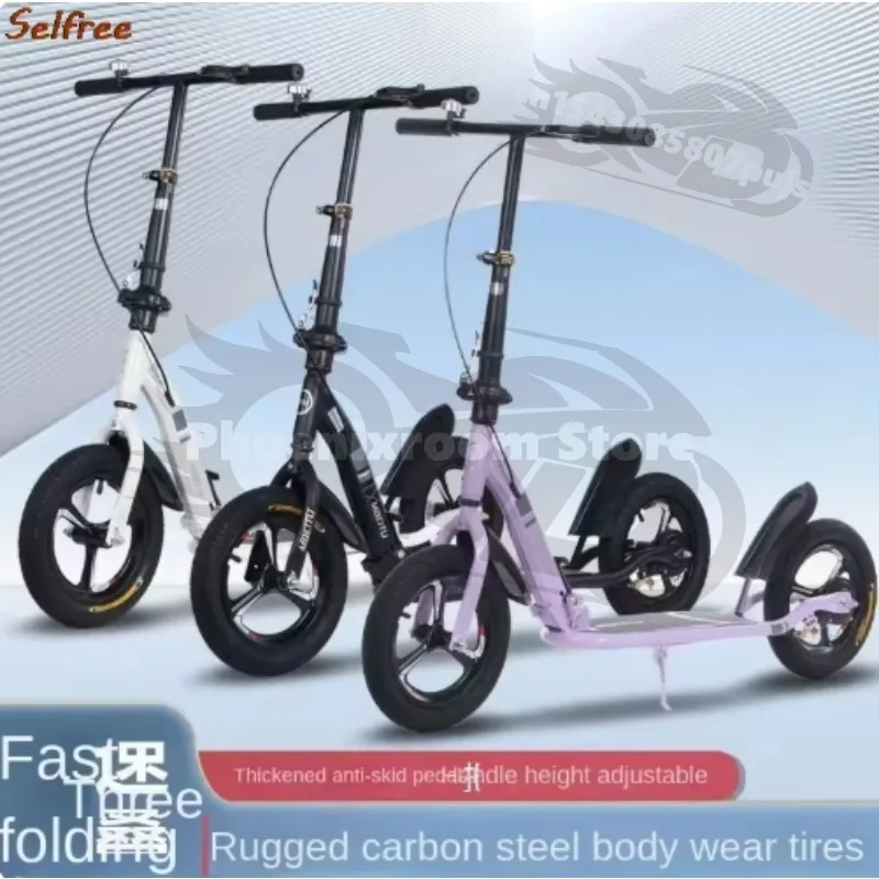 

Foldable Two Wheel Scooter with Brake for Kids Teenagers Adults Boys Girls Portable Walking Scooter Non Electric