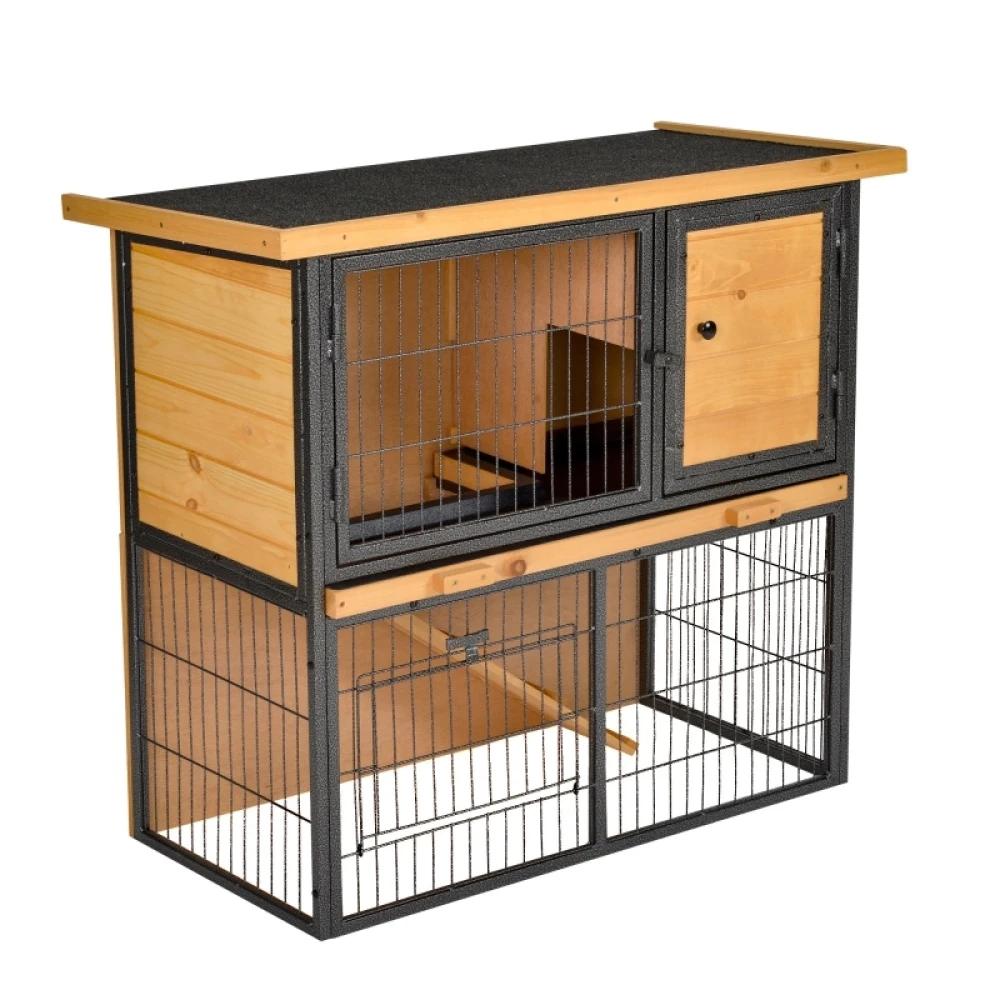 Wood Metal Elevated Guinea Pig Rabbit Hutch