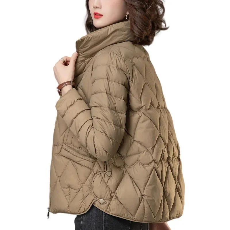 Down Cotton Outerwear Women Autumn Winter 2024 New Middle-aged Mother Clothing 30-40 Years Old Warm Lightweight Cotton Coat