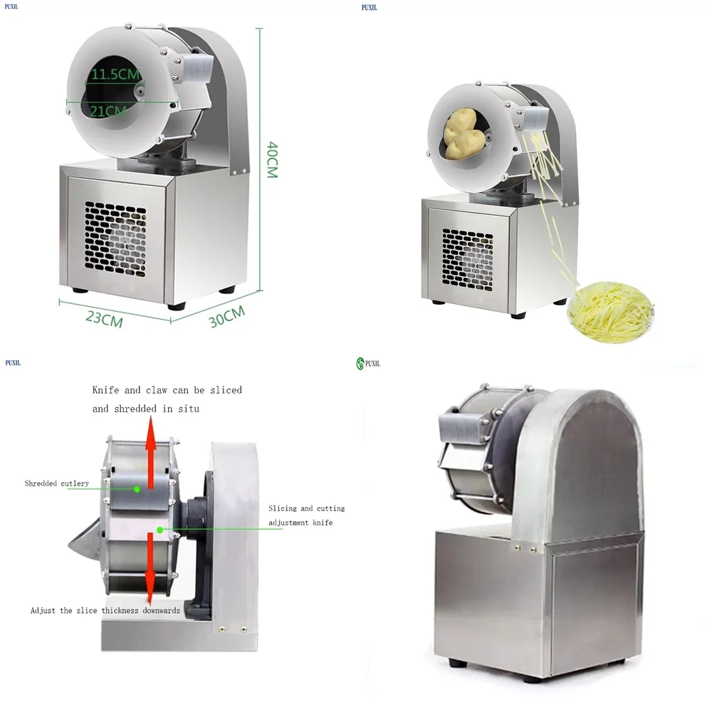 850W Potato Slicer for Commercial and Use Multifunctional Electric Stainless Steel Vegetable Cutter for Cucumber