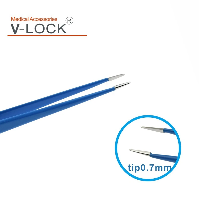 2023 V-LOCK Bipolar Forcep,IEC Straight forceps L: 220mm ,tip 0.7mm