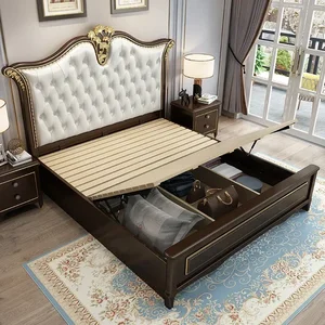 Moderne europäische Paar Bett Luxus Luxus Kopfteile Modulares Paar Bett menschlicher König Mybles nordischer Möbel 12 Hauptverkauf Luxusbetten Paar - №11