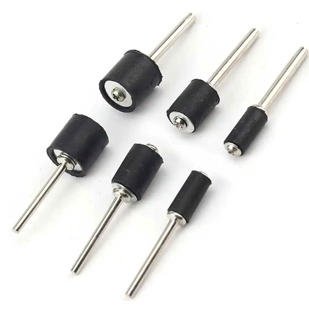 10Pcs/Set New 1/8inch Sanding Mandrels 6.35/9.5/12.7mm Rubber Sandpaper Circle Kit Grinder Drum Rod for Rotary Tool