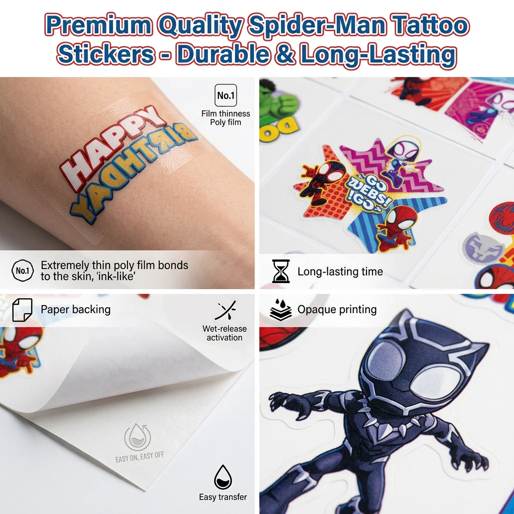 Spidey and His Amazing Friends Temporary Tattoo Stickers Kids Waterproof Cartoon Party Favors Birthday Decor Reward Stickers