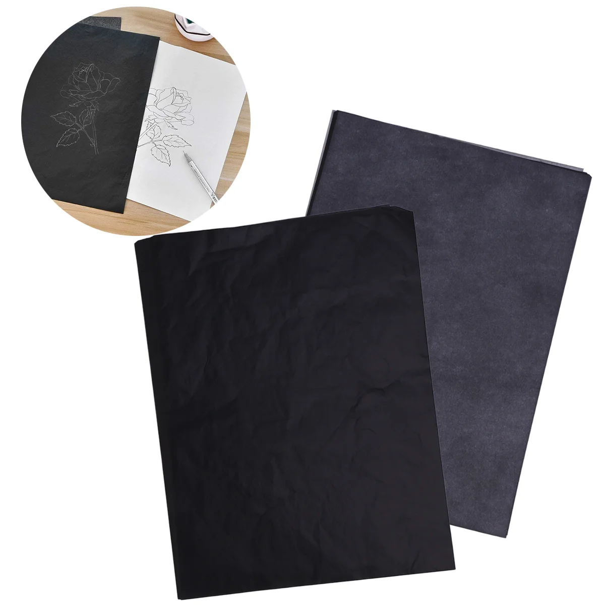 100pcs Transfer Paper Tracing Paper Graphite Carbon Paper Painting Carbon Coated Paper (Black)