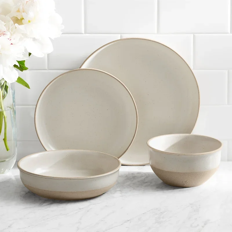 Cream 16-Piece Dinnerware Set By Dave & Jenny Marrs Dishes and Plates Sets