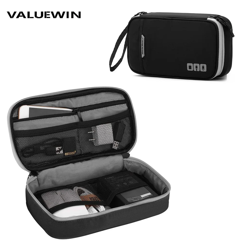 Travel Portable Electronic Accessories Case,Cable Organizer Bag Gadget Carry Bag for iPad,Cables,Power,USB Flash Drive, Charger