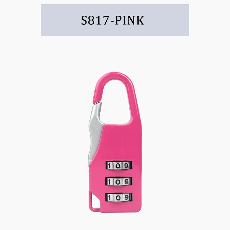 For S817  Mini Luggage Combination Lock  Customs-Approved Travel Padlock  Compact and Portable  Dormitory Locker Lock  Essential