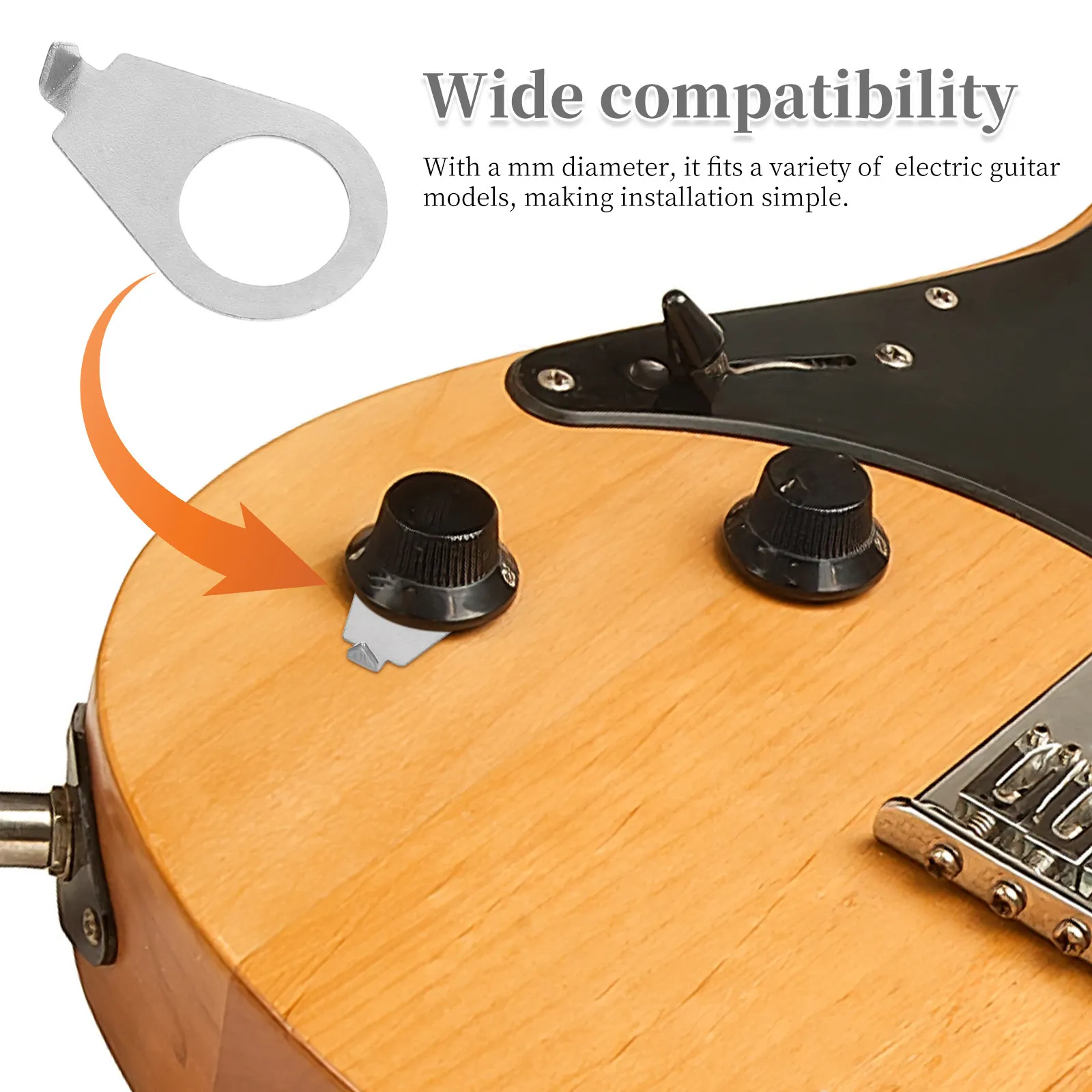2Pcs Gold Guitar Knob Pointer Plates 9.7mm Diameter for Electric Guitar Volume Tone Control Knobs Position Indicator Washers