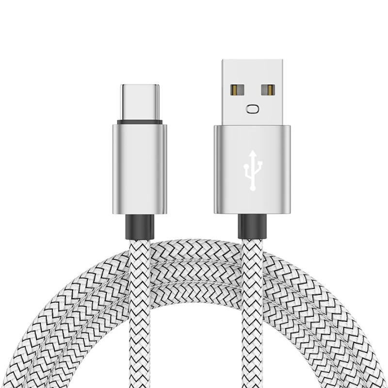 Nylon-Datenkabel, schnelles Ladegerät, USB-A-auf-Typ-C-Ladekabel für Huawei, Samsung, Android-Handys, Typ-C-Ladegerät, 1 m, 2 m, 3 m