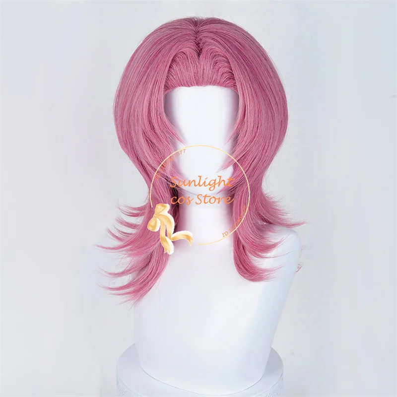Saja Boys Romance Cosplay perruque rose 48 cm perruque Jinu bébé Abby Romance mystère Cos Anime perruque pour hommes résistant à la chaleur cheveux synthétiques