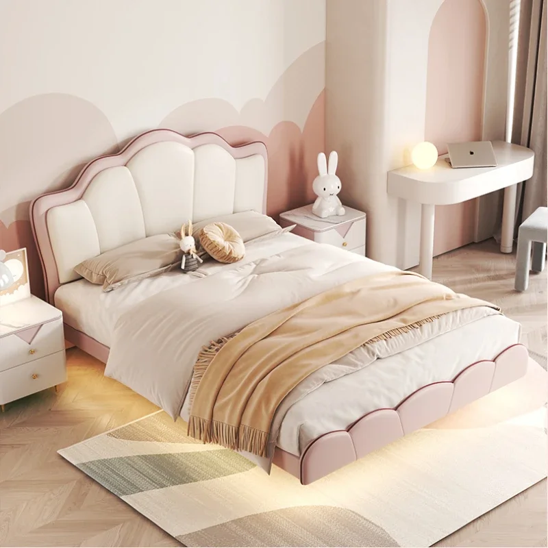 Cute Princess Luxury Bed Modern Elegant Pretty Solid Wood Children Beds Loft Villa Letto Matrimoniale Bedroom Set Furniture