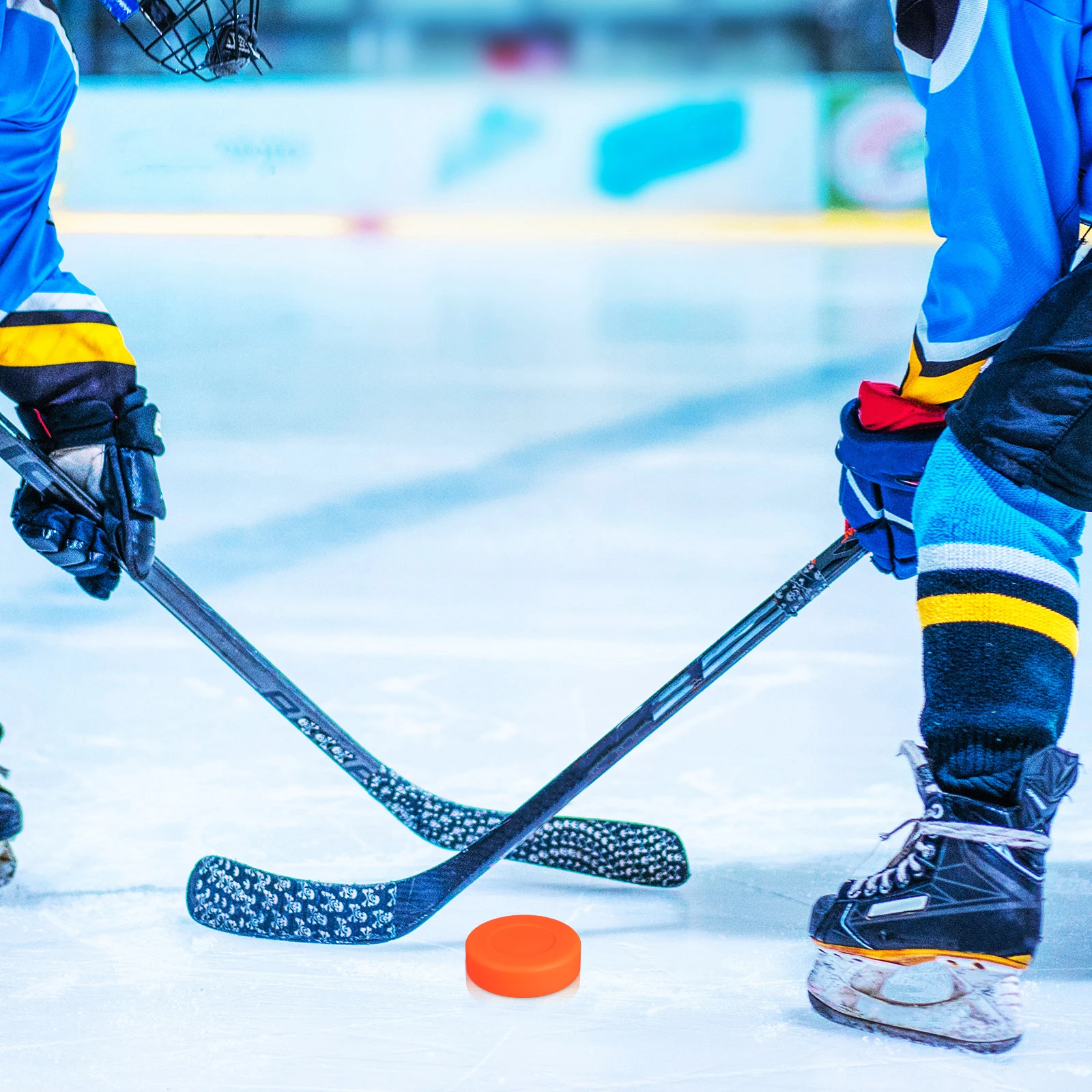 4 قطع من كرات الهوكي الجليدية الاحترافية، عفريت تدريب مطاطي لممارسة هوكي الهواء خفيف الوزن، حجم اللوائح الرسمية