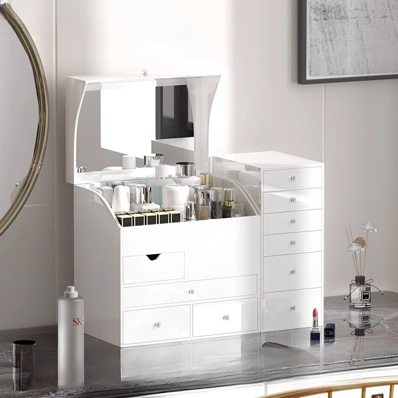Household white high-end cosmetics storage box