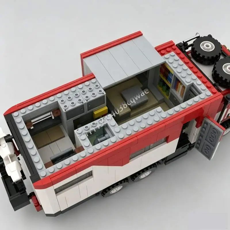 NEW 1533PCS Camper MOC Model Custom Puzzle Technical DIY Assembly Building Blocks Creative Toy Collection Display Popular Gifts