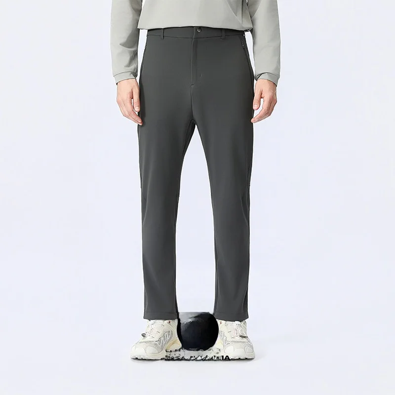 

Мужские утепленные брюки на флисовой подкладке для активного отдыха, зимние, теплые, дышащие, повседневные, прямого кроя