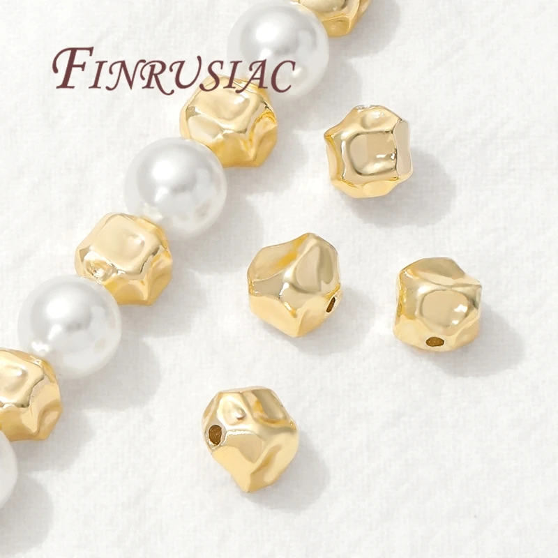 7mm*6mm Irregular Spacer Beads 18K Gold Plated Separator For Beads,Bracelets&Necklaces Accessories,Beads Separators