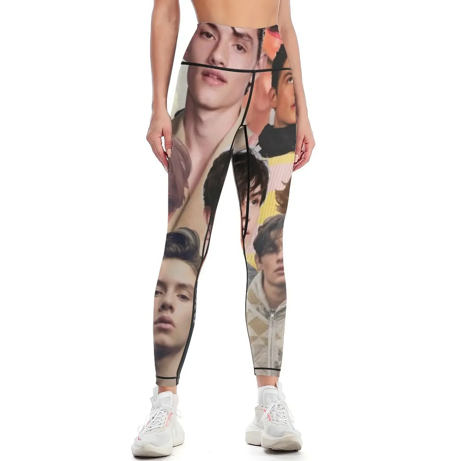 

Louis Partridge Photo Collage Leggings gym pants sports shirts gym Women's sportswear Women's high waist Womens Leggings