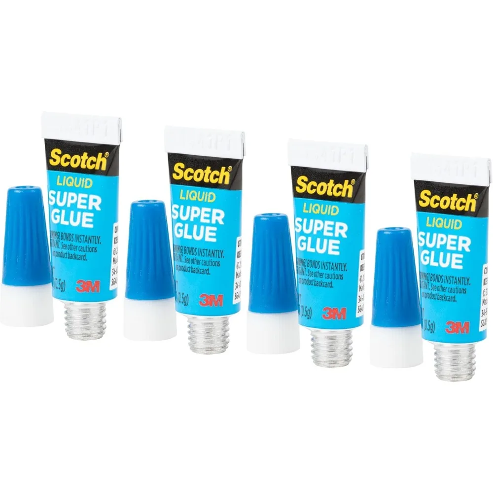 Super cola líquida de secagem rápida, tubos de uso único de 4 pacotes para reparos rápidos e ofícios