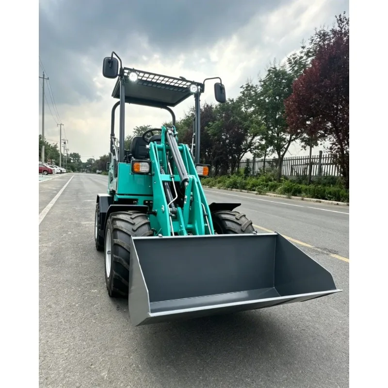 4WD Small Wheel Skid Steer Loader Hydraulic Compact Track Loader Mini Skid Steer for Snow Removal Landscaping Work