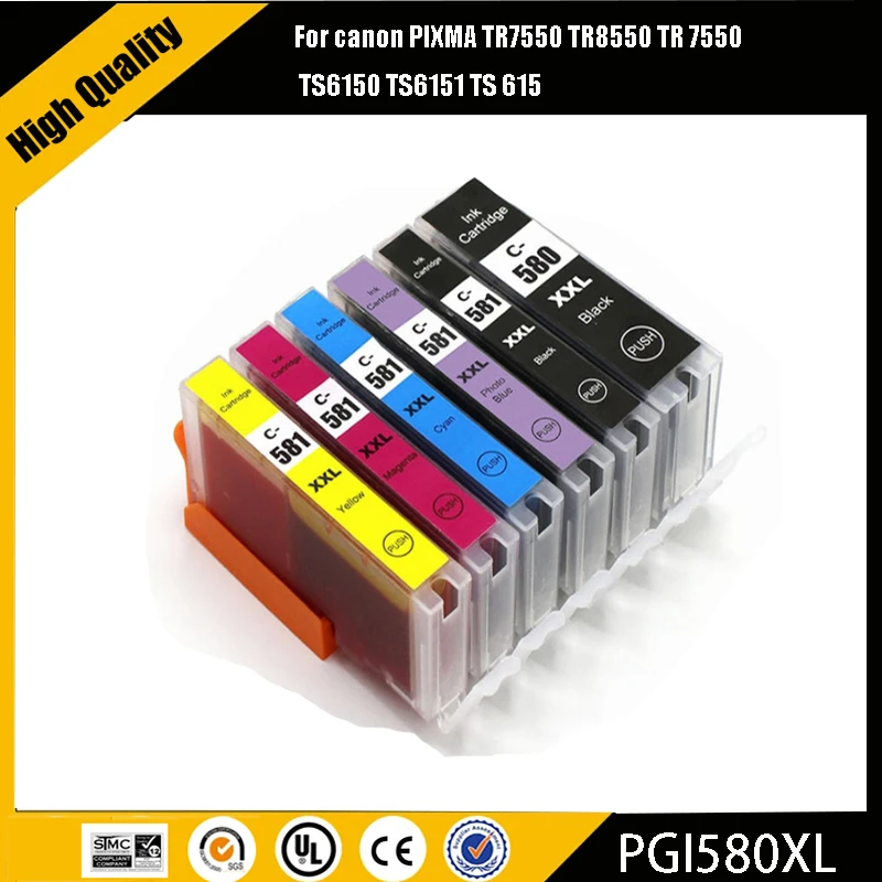 

einkshop PGI580 CLI581 Compatible for Canon PGI-580 CLI-581 Ink Cartridges for Canon TR8550 TS8150 TS8250 TS6150 TR7550 TS9150