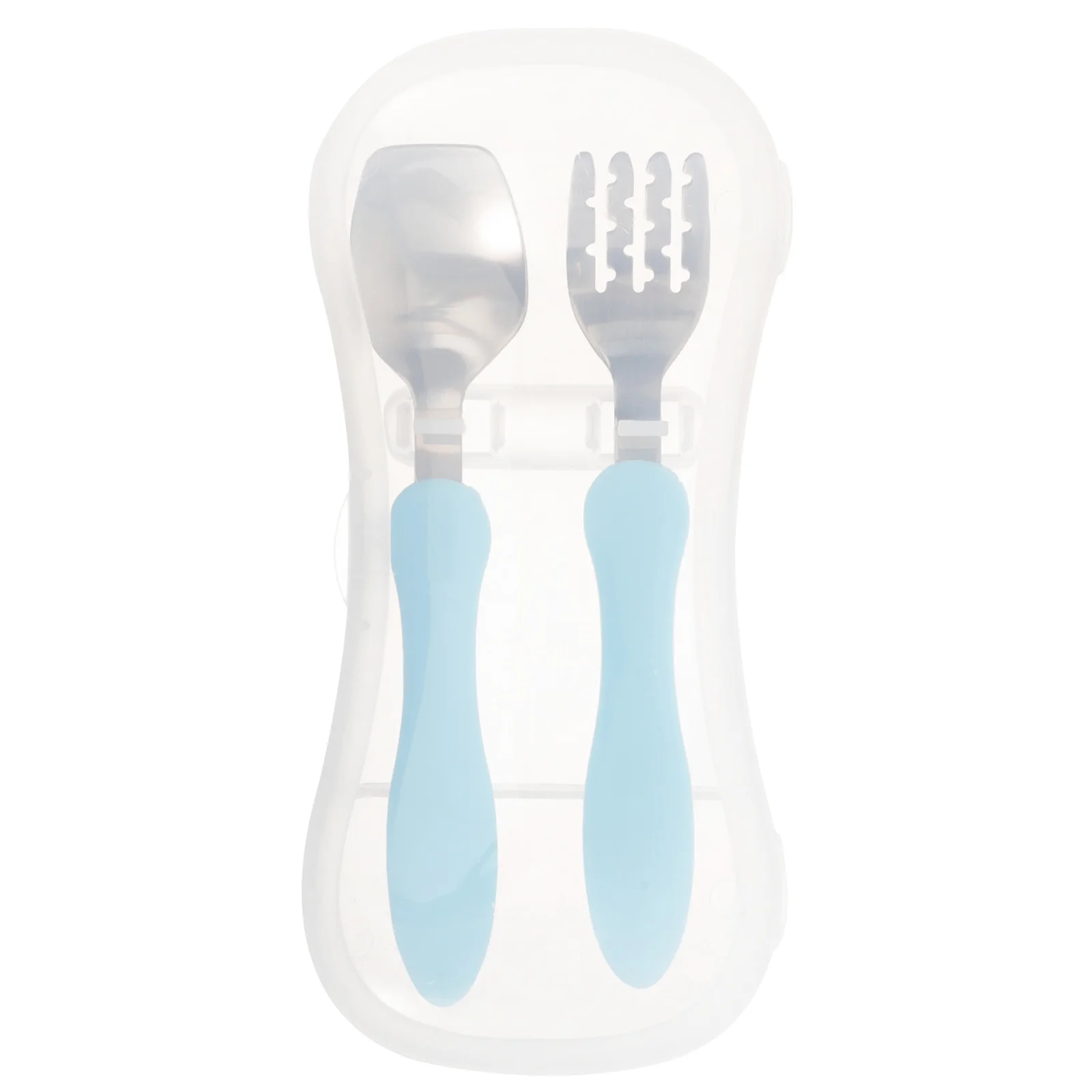 

1Set Baby Utensils Toddler Self Feeding Spoon Fork Training Set Compact Safe Durable for Camping Restaurant