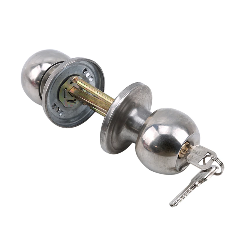 Round Ball Privacy Door Knob Set Bathroom Handle Lock Key Home Door Lock Hardware Supplies For Bedroom Living Room Bathroom