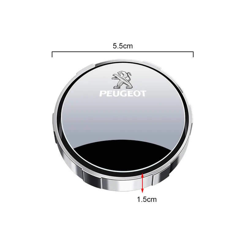 Car Rearview Mirror Small Circular Mirror High-definition Auxiliary Wide-angle Mirror for Peugeot 5008 4007 408 Wheel Center Cap