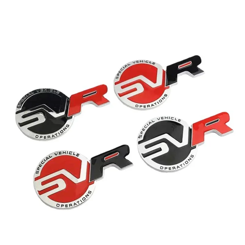 

3d Metal Black Red Logo SVR Emblem Car Trunk Badge Decal For Land Rover Range Rover Sport L494 494 SVR Sticker Accessories