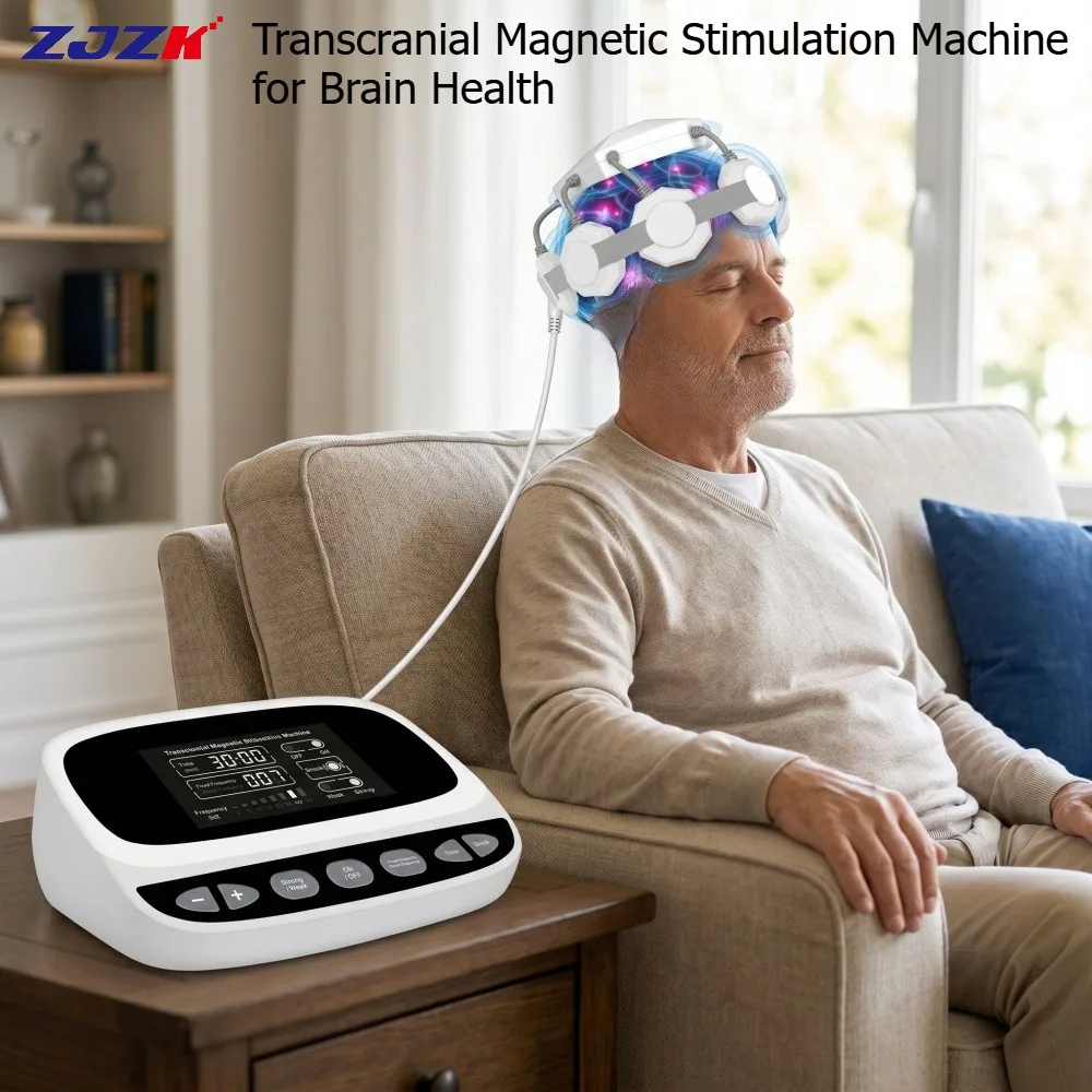 ZJZK Professional rTMS Transranial Magnetic Stimulation Machine Low Frequency Brain Physical Therapy Device for Insomnia Stroke
