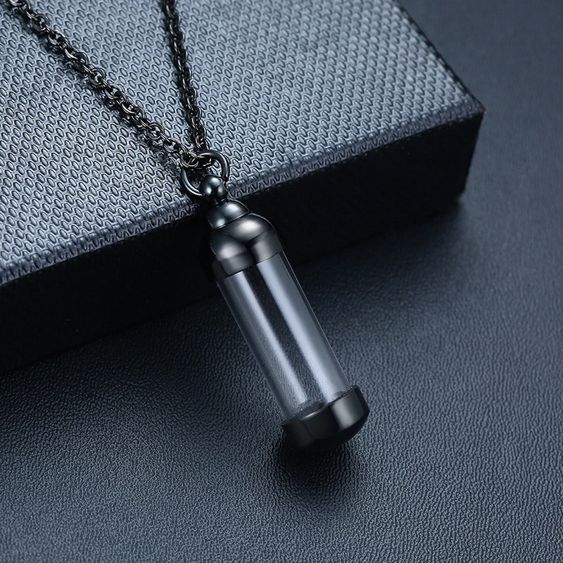 Openable Glass Vial Necklace Pendant Memorial Ash Bottle Cremation Pet Jewelry