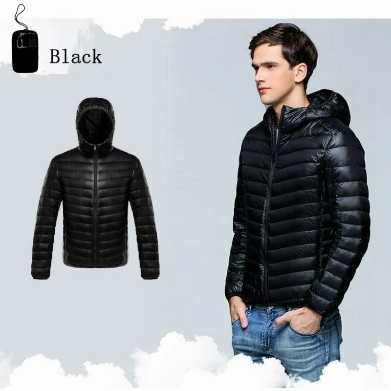 New Down Coat Male Ultra Light Down Jacket Men\'s Warm Jackets Windbreaker Lightweight Coat Feather Puffer Parka Feather Coat