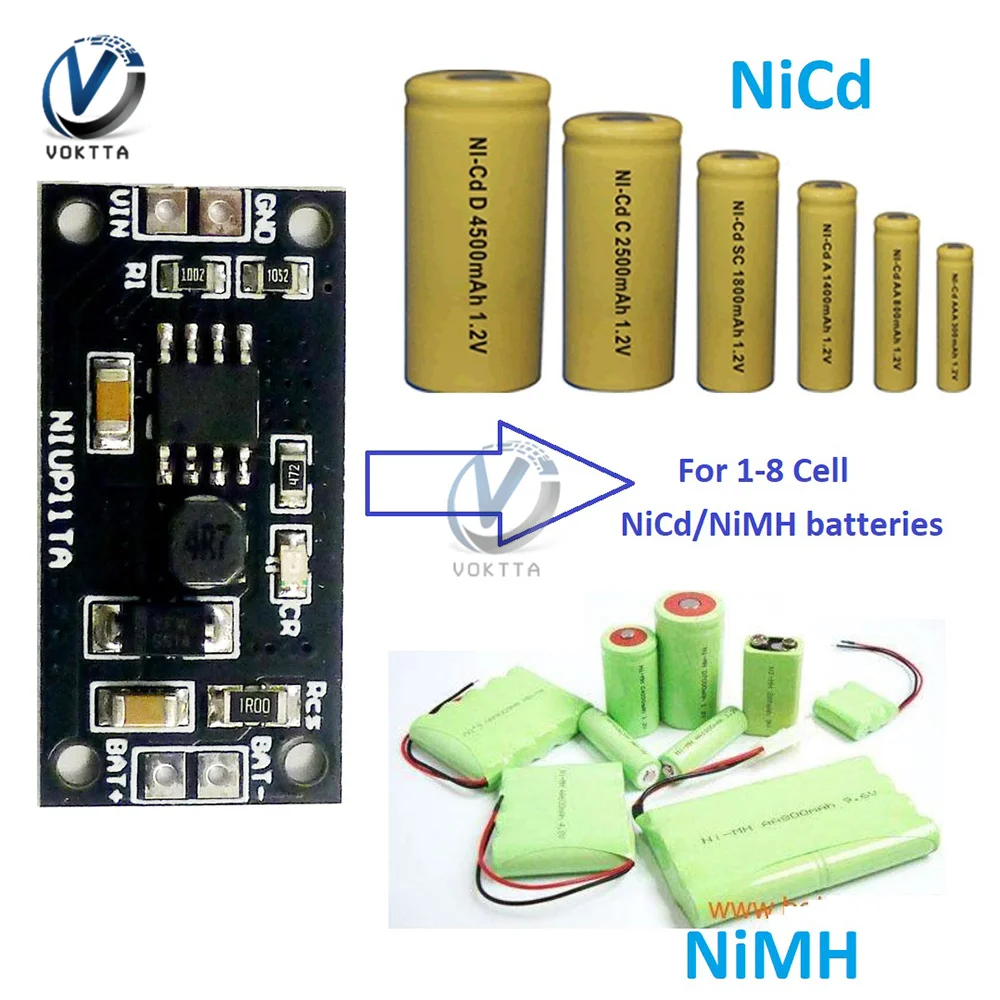 1-8S NiMH NiCd Battery Special Charger Module 1.2V 2.4V 3.6V 4.8V 6V 7.2V 8.4V 9.6V USB Power Supply Short Circuit Protection