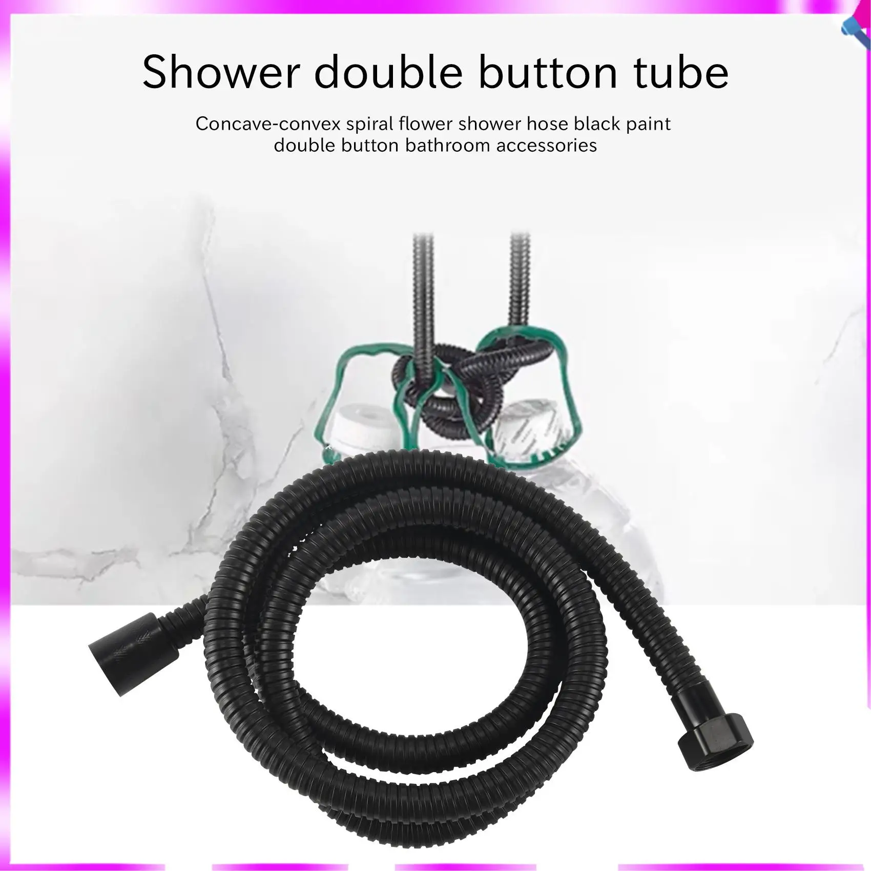 

N96R Черный душевой шланг 150 см, душевая трубка из нержавеющей стали, гибкий золотой шланг для ванной комнаты, сантехника, глянцевый