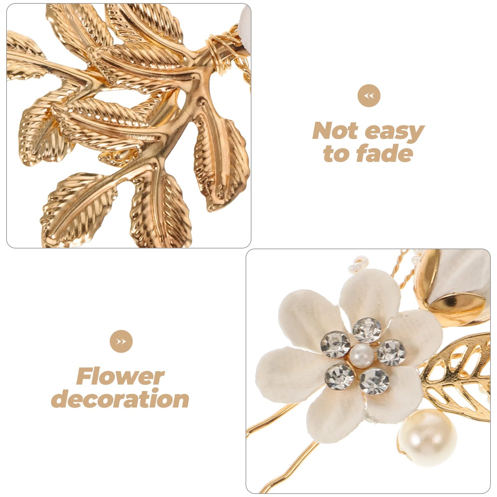 4 Pcs Styling Comb Bridesmaid Gold Hair Clips Girls Accessories Rhinestone for Bridal