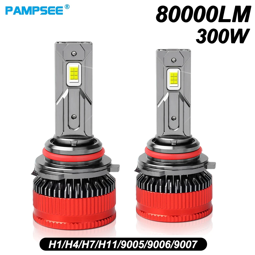 

PAMPSEE Car Accessories H7 LED Headlight Bulb 80000LM 9005 9006 H4 H1 H11 H8 LED Car Lamps 9012 HB3 HB4 Fog Light 12V 24V 6500K